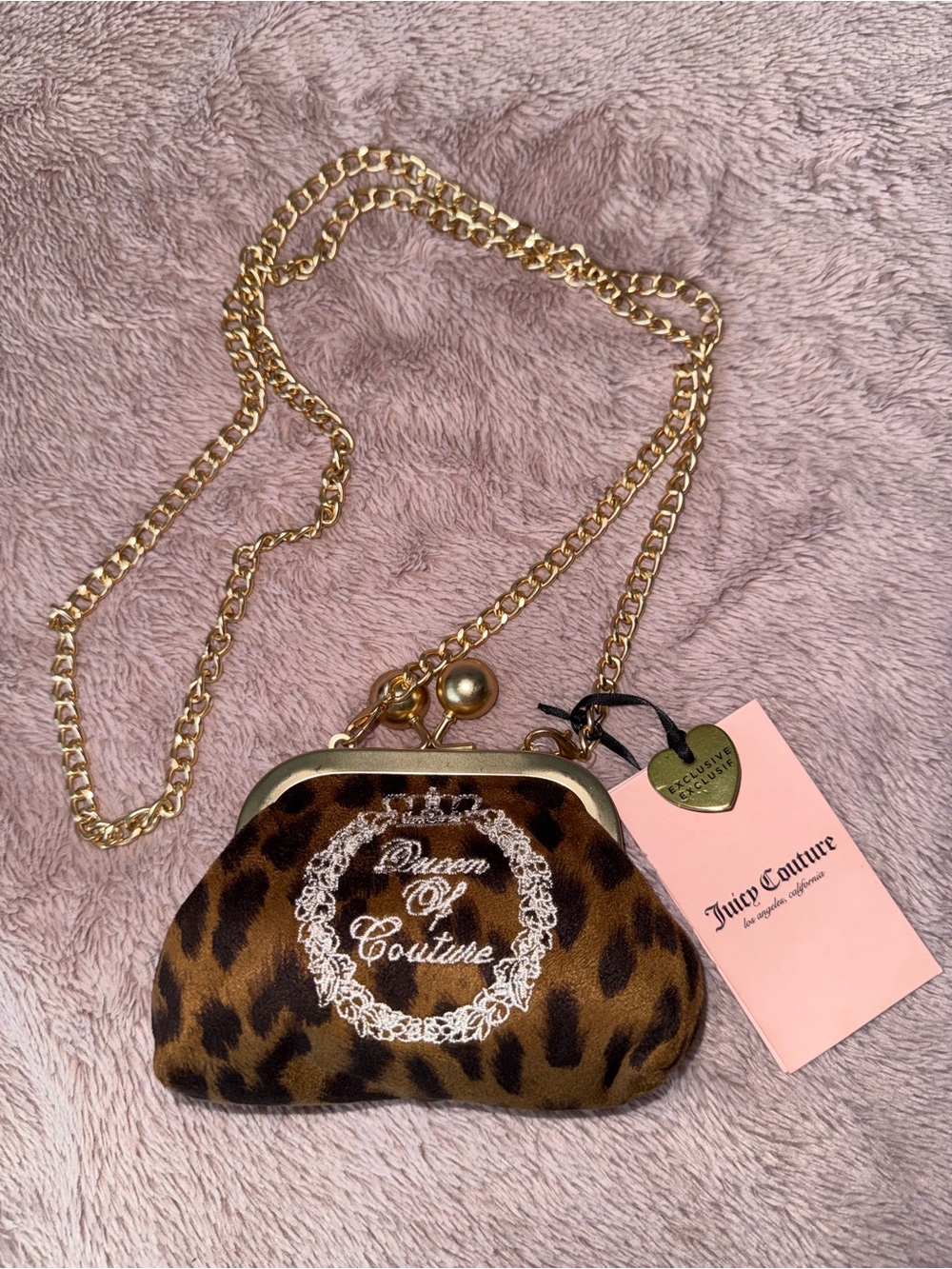 🐆 Juicy Couture Queen of Couture Leopard Print Mini Crossbody Bag in Brown